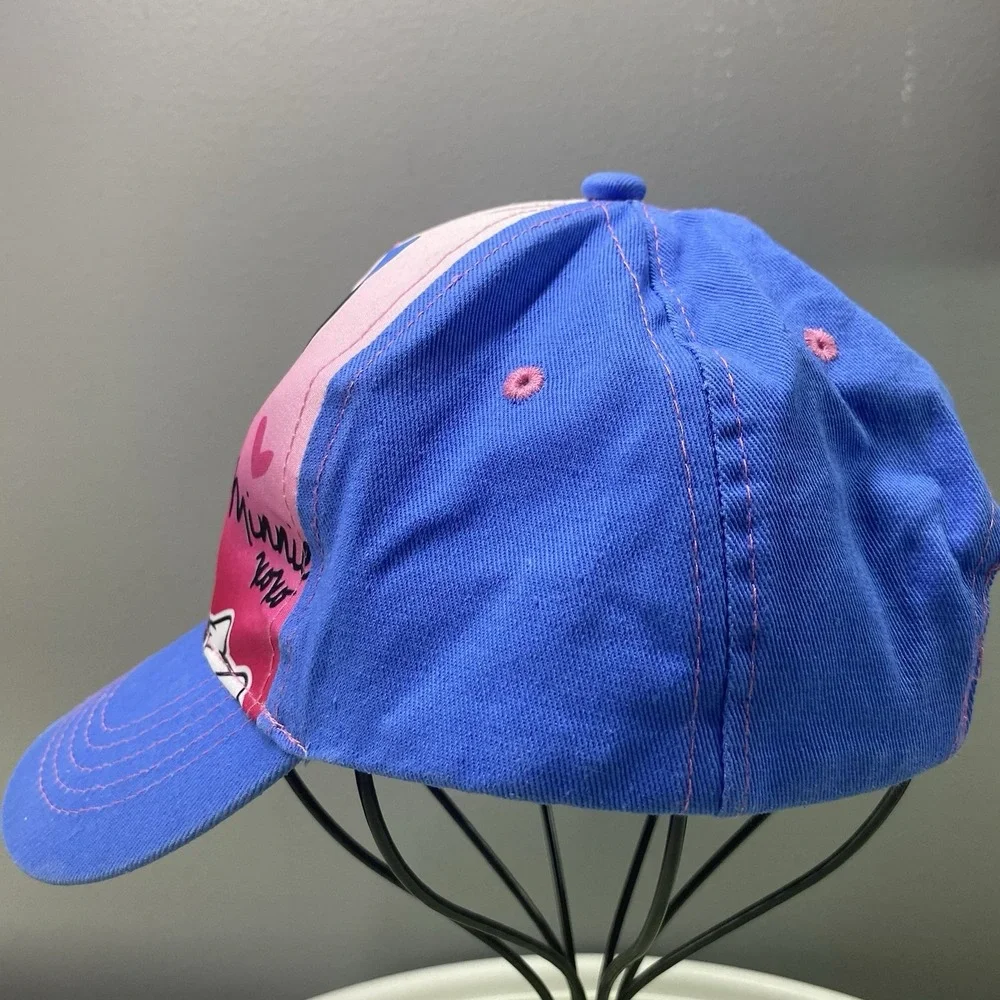 Disney Minnie Mouse Girls Blue&Pink Hat—Adjustable Cap-Hook&Loop Closure